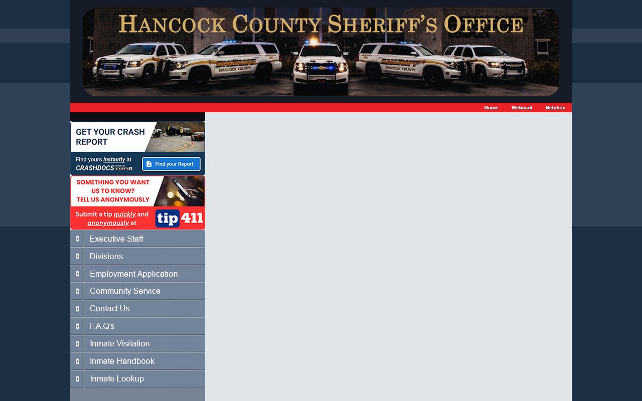 Hancock County jail mugshots roster wrapper and inmate lookup